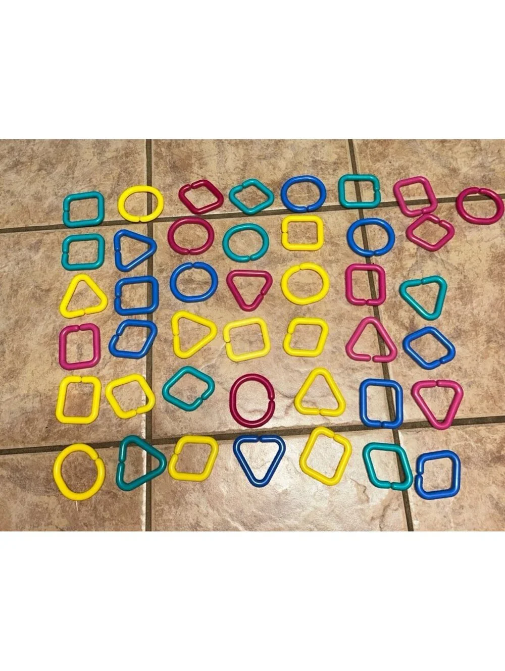 40pc Colorful Linking Shapes Preschool Learning Toys Circles Squares Triangles
